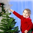 thumbnail image 3 of Ornativity Silver Star Tree Topper - Christmas Glitter Star Ornament Treetop Decoration, 3 of 6