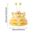 thumbnail image 3 of MU Cat Toys 3-Tier Roller Track Turntable Cat Tower Toy with Colorful Chase Balls Multi-Level Interactive Cat Toys for Bored Indoor Adult Cats Fun Kitten Exercise Toys Self Play- Blue, 3 of 3