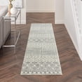 thumbnail image 3 of 2â€™ x 10â€™ Ivory and Gray Geometric Runner Rug, 3 of 5