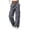 Dark Gray, variant on Women Wide Leg Cargo Pants Elastic Drawstring Waist Loose Casual Trousers with Flap Side Pockets & Strap Detail Y2K Streetwear Baggy Work Pants