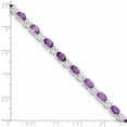 thumbnail image 2 of 925 Sterling Silver Rhodium-plated Amethyst and Cubic Zirconia Bracelet, 2 of 2