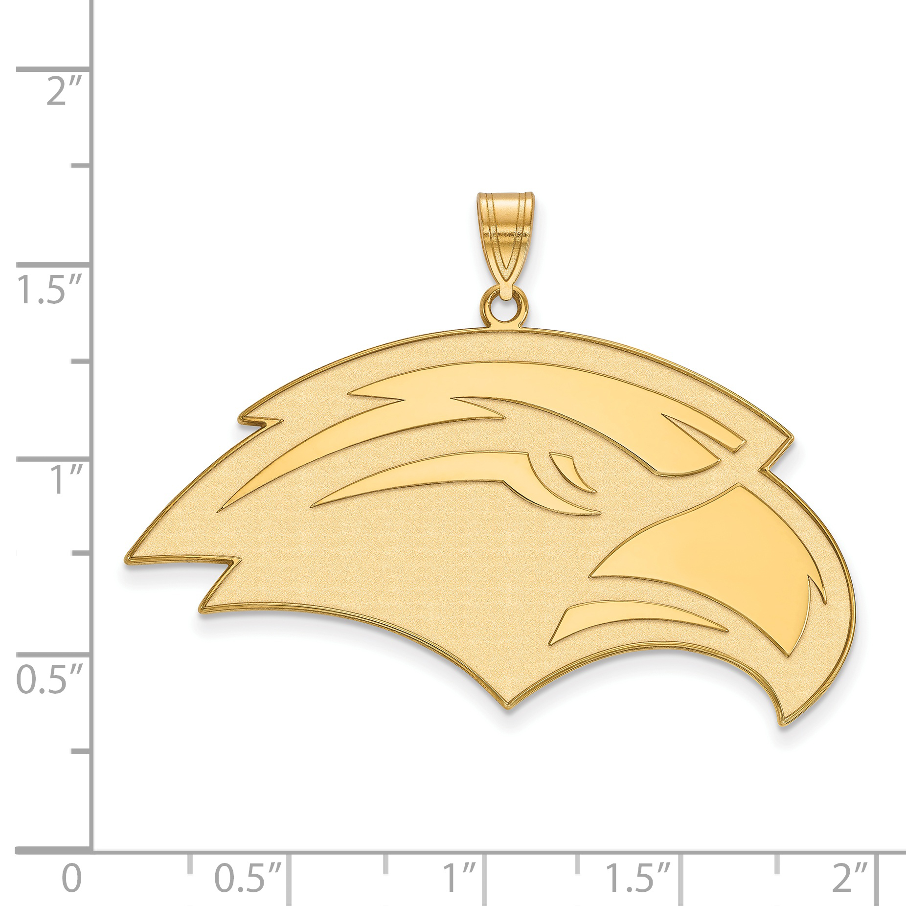 14k Gold LogoArt University of Southern Mississippi Eagle Extra Large Pendant Q4Y004USM - image 2 of 3