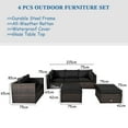 thumbnail image 2 of Patiojoy 6PCS Rattan Patio Furniture Set Cushioned Sofa Chair Ottoman Black, 2 of 8