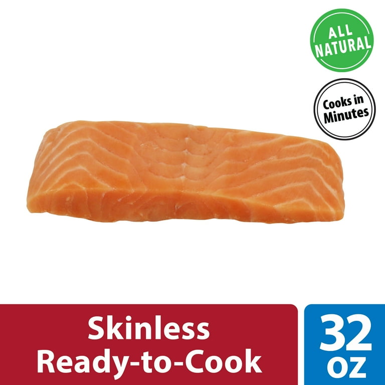 Sea Best Frozen Skinless Antibiotic Free Atlantic Salmon Fillets, 2 LB