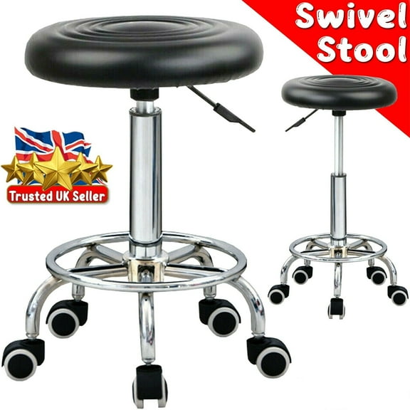 Clearance!Round Stool with Lines Rotation Bar Stool Black