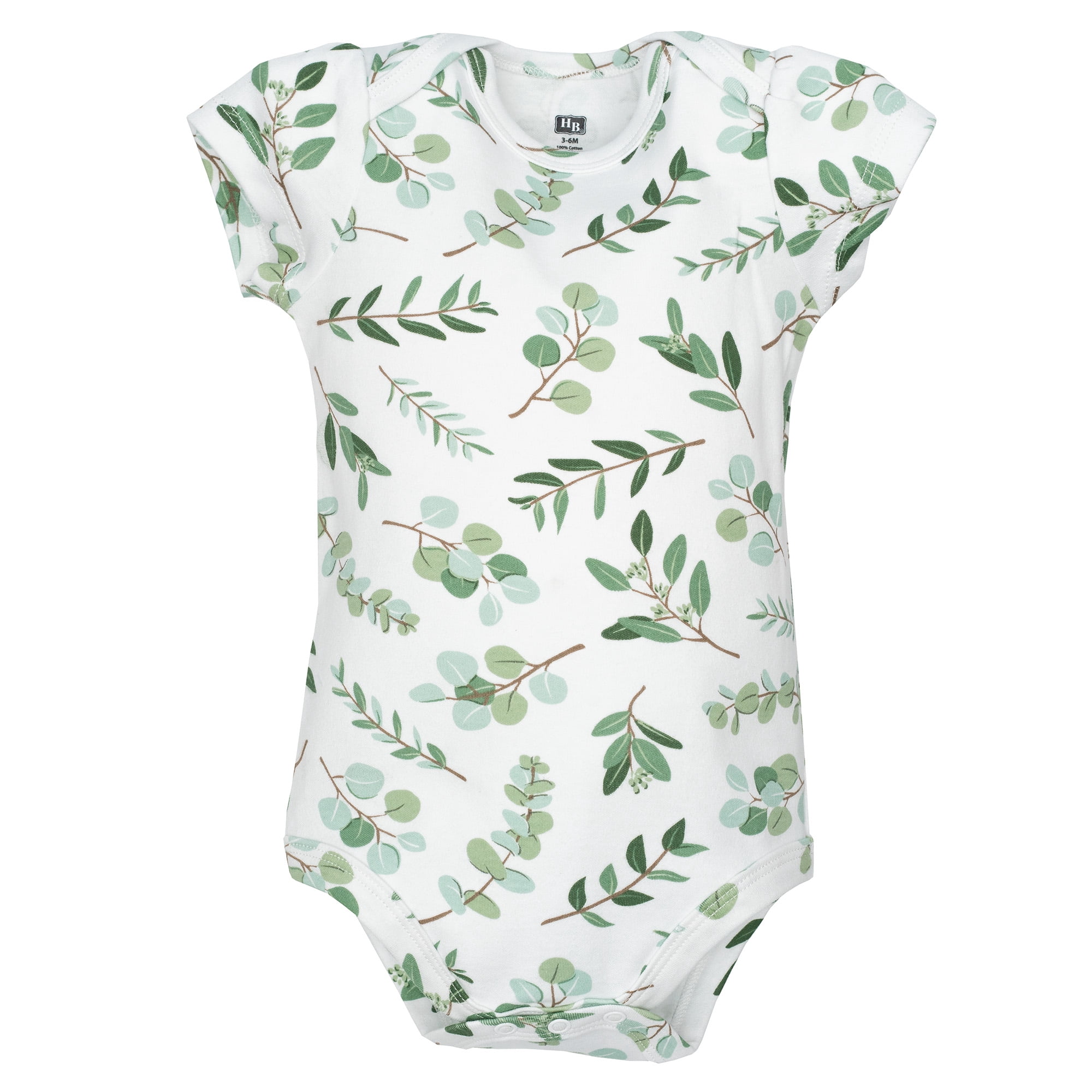 Hudson Baby Infant Girls Cotton Bodysuits 5-Pack, Eucalyptus, 18-24 Months