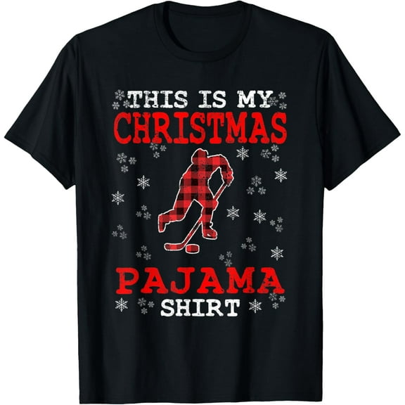 This Is My Christmas Pajama Funny Ice Hockey Xmas Boys Gift T-Shirt