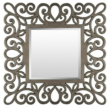 Batley Wood Framed Large Size Square Wall Mirror Com