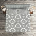 thumbnail image 2 of Ambesonne Celtic Quilted Coverlet 3 Pcs, Geometric Celtic Knots, Queen Size, Black White, 2 of 2