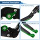thumbnail image 4 of Palancas de freno y embrague cortas y largas únicas para SUZUKI GSX-S1000/F/S/ABS 15-20, palanca de freno ajustable de aleación de aluminio, mango negro con extremo verde, 4 of 7