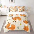 thumbnail image 2 of YST 7Pcs Cartoon Fox Kids Comforter Set, Cute Animal Botanical Leaves, Polyester, Queen Size (1 Count), 2 of 5