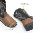 thumbnail image 6 of Apakowa Kids Cowboy Boots - Cowboy and Cowgirl Boots for Boys and Girls, Mid-Calf Square Toe Western Rodeo Boots with Embroidery and Side Zipper (Toddler/Little Kid/Big Kid), 6 of 8