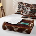 thumbnail image 4 of Erosebridal Western Abstract Aztec Twin Quilt Set for Women Men, Tribal Brown Cowhide Print Twin Coverlet Set, 2-Piece, 4 of 7