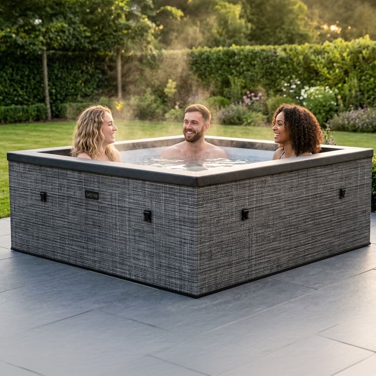 Wave Garda 6-Person Square Eco-Foam Hot Tub | 90-Jet Massage & Wi