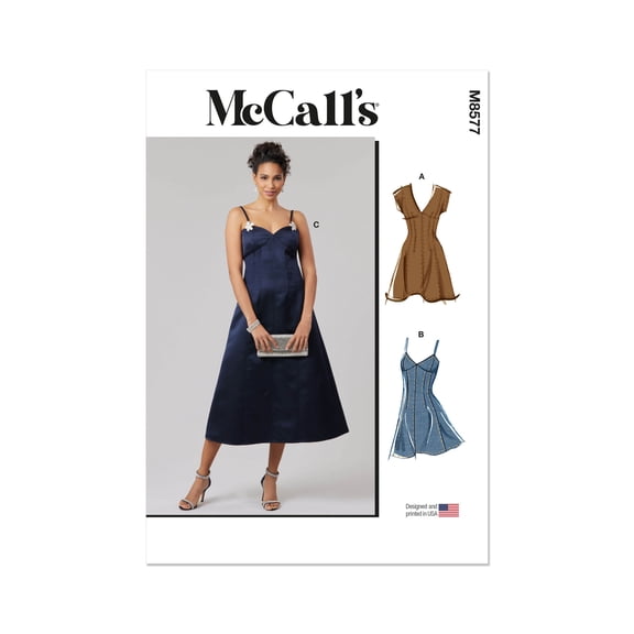 McCall's Sewing Pattern 8577 - Misses' Dress with Sleeve and Length Variations, Size: K5 (8-10-12-14-16)