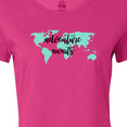 thumbnail image 4 of Inktastic Adventure Awaits Teal World Map Women's T-Shirt, 4 of 5