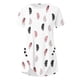 thumbnail image 3 of Blusas de Manga Corta para las Mujeres Botón Impreso Cuello Redondo Top Casual, Blusas para las Mujeres Casual, 3 of 5