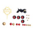 thumbnail image 3 of Adorno para tarta de cumpleaños, temática de moto para hombres y niños, púas para moto. Estilo E, 3 of 9
