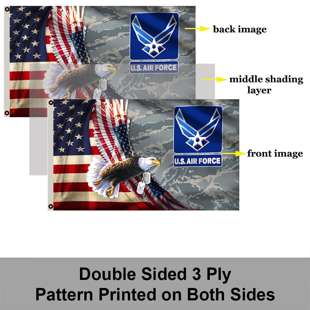 Made In The USA! 3' X 5' Nylon Military Flag Set, Licensed Armed Forces Flag Set - Foto 5