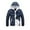 Dark Blue, variant on Men's Winter Casual Color Collision Zipper Hoodie, Lightweight Padded Jacket, Thermal Warm, Slim Fit, Contrast Color, Fashion Outwear