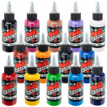 Millennium Mom's Tattoo Ink - 14 Primary Color Set (The Best White Tattoo Ink)