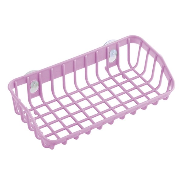Naiovety Escurridor de plástico para cocina, ventosas dobles, ventosas, cesta para fregadero, estante, soporte de esponja colgante hueco Organizadores de utensilios de cocina Violeta