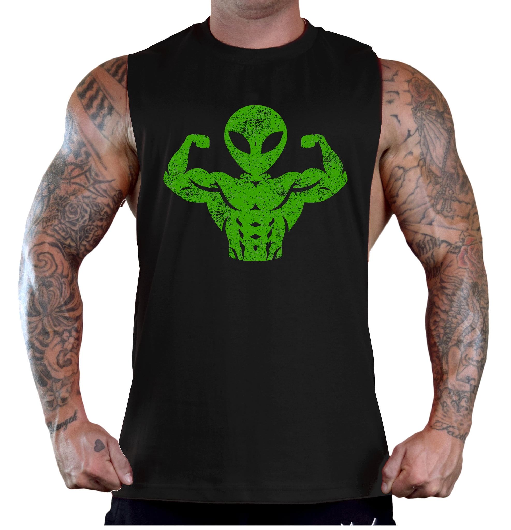 Men's Buff Alien Black Deep Cut T-Shirt 