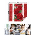 thumbnail image 4 of Red Roses Cloth Napkins Set of 4 Reusable Dinner Napkins, Valentine's Day Romantic Flowers Green Leaf Stripes Cocktail Napkin Washable Table Napkins for Wedding/Holiday Party/Baby Shower 20"x20", 4 of 7