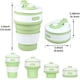 thumbnail image 2 of Vaso de café plegable (2 paquetes, 350 ml cada uno) - Taza de silicona plegable reutilizable para acampar y viajar - Verde/Rosa, 2 of 5