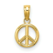 10k Yellow Gold Peace Symbol Pendant