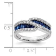 thumbnail image 3 of Real 14kt White Gold Sapphire Diamond Ring Size: 7; for Adults and Teens; for Women and Men, 3 of 3