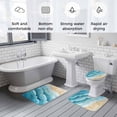 thumbnail image 5 of Aqua Coastal Bath Mat 3 Piece Bathroom Rug Set, Nautical Summer Beach Ocean Beige Non Slip Bath Rug Contour Mat and Toilet Lid Cover, Absorbent Shower Mats Soft Bath Rugs and Mats Sets, 5 of 8