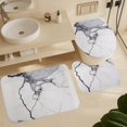 thumbnail image 6 of Elegant Marble Vein Texture Shower Curtain Waterproof Bathroom Curtain Set with Hooks Home Decor Bathroom Curtains 4pcs, 6 of 8