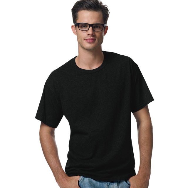 Hanes ComfortBlend EcoSmart T-Shirt à Col Ras du Cou pour Hommes, P, Noir