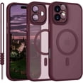 thumbnail image 1 of UTAH-iPhone 16 Plus Case with MagSafe, Phone Case iPhone 16 Plus Magnetic Slim Thin Translucent Matte Back Shockproof Anti-Yellow Protective Cover Case for iPhone 16 Plus Dark Red, 1 of 4