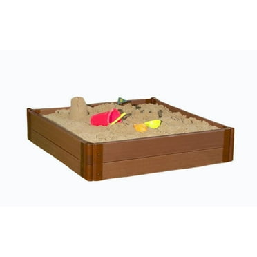 Frame It All Tool-Free Series 4ft. x 4ft. x 11in. Composite Square Sandbox Kit - 1" profile
