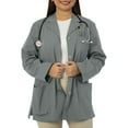 thumbnail image 6 of Panda Uniform by HeedFit Women’s 32" Colored Lab Coat – Custom Fit Medical Lab Coat, Multi-Color XXS Grey, 6 of 8
