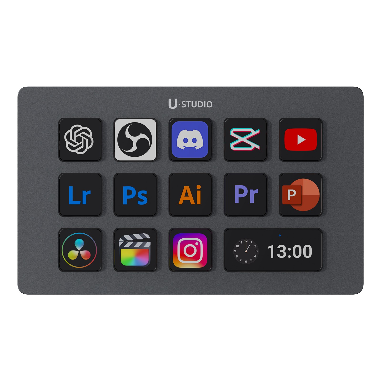 Ulanzi D200H 7-in-1 USB-C Dock & Stream Control Hub, 100W PD Docking Station with Custom Shortcut Pad, SD/TF Reader for Windows & macOS