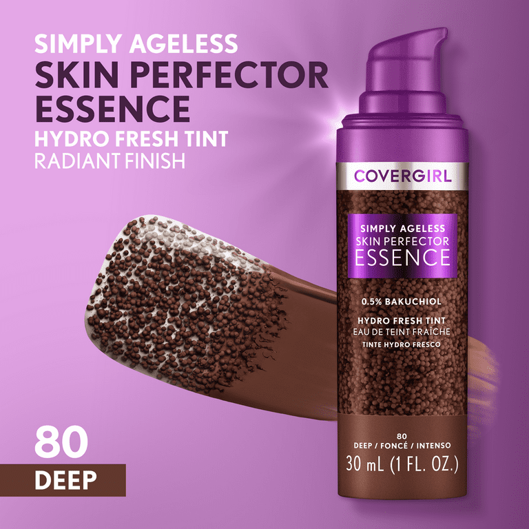 COVERGIRL Simply Ageless Skin Perfector Essence, 80 Deep, 1