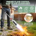 thumbnail image 3 of Propane Torch Weed Burner Kit with Storage Bag, Heavy Duty High Output Blow Torch Flamethrower with Self Igniter & 10FT Hose for Weeding, Roofing, Ice Melting, Road Marking,Charcoal (34"), 3 of 7