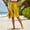 A1 Yellow, variant on Women's Linen Blend Drawstring Waist Bermuda Shorts Knee Length Pedal Pushers with Pockets Casual Summer Capris Loose Side Slit Button Lounge Wear Yellow L