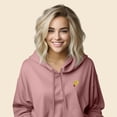 thumbnail image 4 of Dalix Taco Embroidered Fleece Cropped Hoodie Cold Fall Winter Women in Mauve 2XL XX-Large, 4 of 5