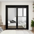 thumbnail image 2 of 72" x 80" Black Closet Sliding DoorFull Lite Mirror White With Hardware, 2 of 6