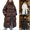 Coffee, variant on Mid Calf Winter Coats for Women Long Hooded Puffer Coat wit Zip Up Quilted Parka for Cold Snow Weather