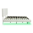 thumbnail image 4 of Generic White Boucle Floating Bed with Light,King, 4 of 9