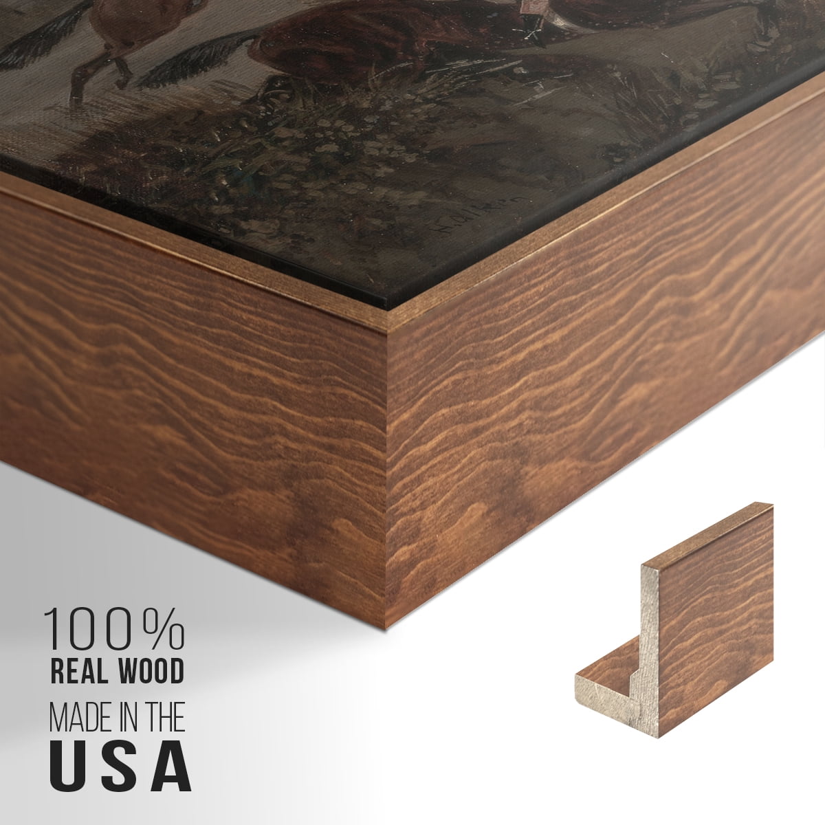 Vintage Animal Print-XXXI By Wexford Home Framed in Walnut Wood Gallery Wrapped Canvas 25 in. x 37 in.