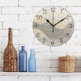 thumbnail image 3 of 10" Artistic Round Wall Decorative Desk Clock Wall Clock Home Decor Light Gray Mountains, 3 of 7