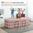 thumbnail image 6 of 78" Convertible Sleeper Sofa Bed, Holaki Compression Folding Sofa with Pillow & 3 Seat, Corduroy Folding Sofa Couch with Fixed-Shape Frame, Floor Sofas Lounge Couch for Living Room Bedroom, Pink, 6 of 9