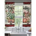 thumbnail image 2 of Merry Christmas Winter Truck Pine Chalet Snowflake Plaid linen Sheer Curtains 72 inches Long, Light Filtering Sheer Window Curtains Rod Pocket Voile Drapes for Bedroom Living Room, 2 Panels 52"Wx72"L, 2 of 7