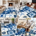 thumbnail image 6 of Blue Coastal Washable Living Room Rugs 5'x8', Summer Ocean Shell Crab Ocean Low Pile Throw Large Area Rug Non-Slip Sturdy Edge Binding Carpet for Living Room Kitchen Office, 6 of 9